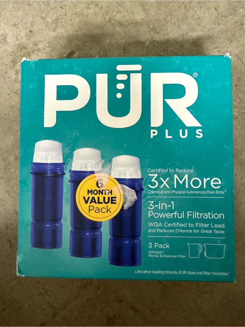 PUR Plus 3-in-1 Water Filter Replacement - White & Blue Accents